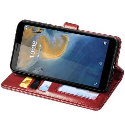 Кожаный чехол книжка GETMAN Gallant (PU) для ZTE Blade A31 Красный