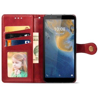 Кожаный чехол книжка GETMAN Gallant (PU) для ZTE Blade A31 Красный