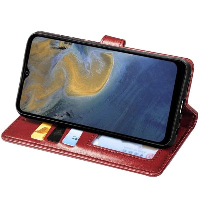 Кожаный чехол книжка GETMAN Gallant (PU) для ZTE Blade A51 Красный