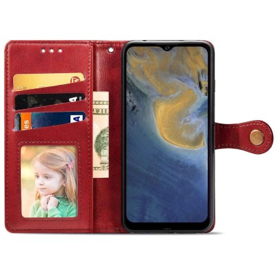 Кожаный чехол книжка GETMAN Gallant (PU) для ZTE Blade A51 Красный