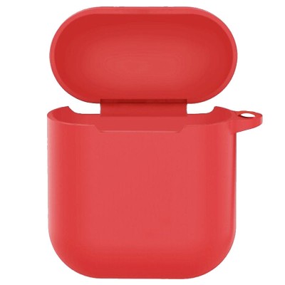 Силиконовый футляр New с карабином для наушников Airpods 1/2 Красный / Red