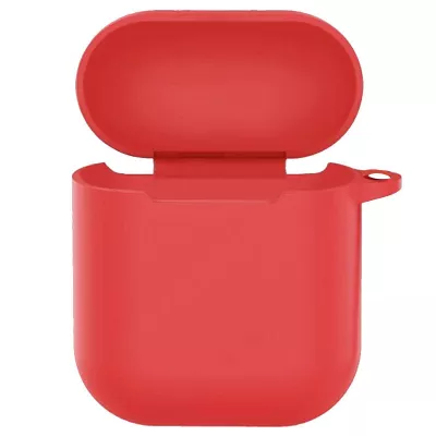Силиконовый футляр New с карабином для наушников Airpods 1/2 Красный / Red