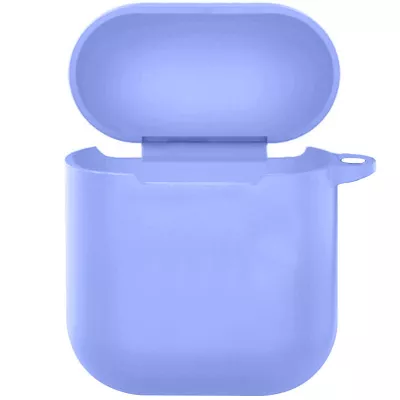 Силиконовый футляр New с карабином для наушников Airpods 1/2 Сиреневый / Dasheen