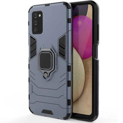 Ударопрочный чехол Transformer Ring for Magnet для Samsung Galaxy A03s Серый / Metal slate