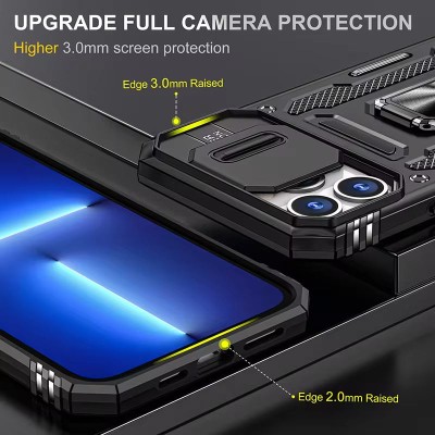 Ударостійкий чохол Camshield Army Ring для Apple iPhone 13 Pro Max (6.7") Чорний / Black