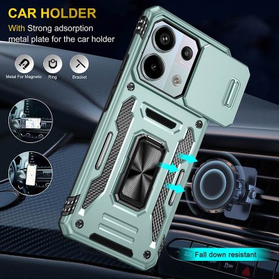 Ударостійкий чохол Camshield Army Ring для Xiaomi Poco X6 Pro Зелений / Light Green