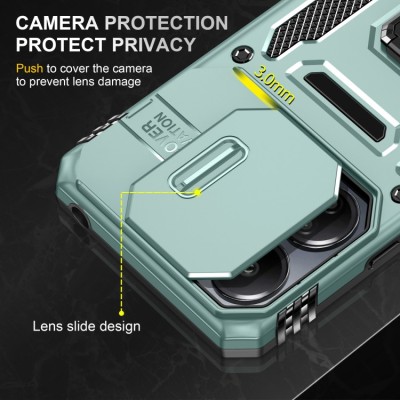Ударостійкий чохол Camshield Army Ring для Xiaomi Poco X6 Pro Зелений / Light Green
