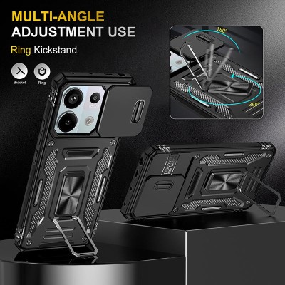 Ударостійкий чохол Camshield Army Ring для Xiaomi Poco X6 Pro Чорний / Black