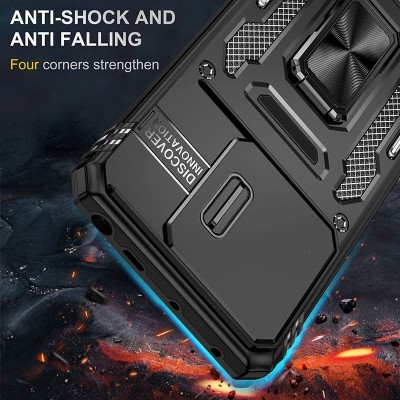 Ударостійкий чохол Camshield Army Ring для Xiaomi Poco X6 Pro Чорний / Black