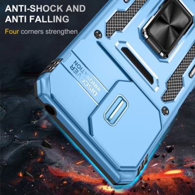 Ударостійкий чохол Camshield Army Ring для Xiaomi Redmi 13C / Poco C65 Блакитний / Light Blue