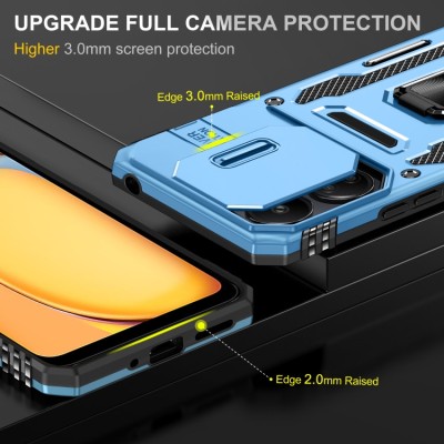 Ударостійкий чохол Camshield Army Ring для Xiaomi Redmi 13C / Poco C65 Блакитний / Light Blue