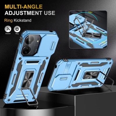 Ударостійкий чохол Camshield Army Ring для Xiaomi Redmi 13C / Poco C65 Блакитний / Light Blue