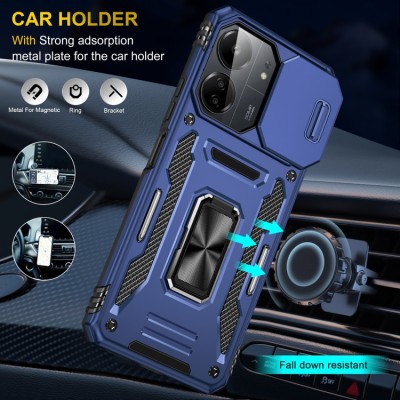 Ударостійкий чохол Camshield Army Ring для Xiaomi Redmi 13C / Poco C65 Синій / Navy