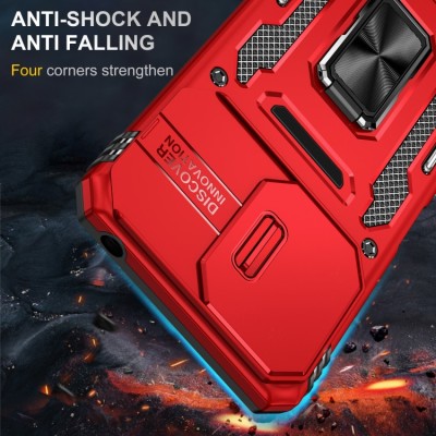 Ударостійкий чохол Camshield Army Ring для Xiaomi Redmi 13C / Poco C65 Червоний / Red