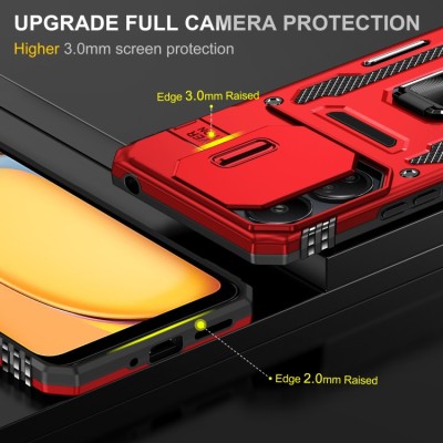 Ударостійкий чохол Camshield Army Ring для Xiaomi Redmi 13C / Poco C65 Червоний / Red