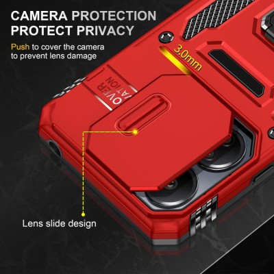 Ударостійкий чохол Camshield Army Ring для Xiaomi Redmi 13C / Poco C65 Червоний / Red