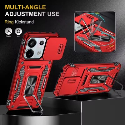 Ударостійкий чохол Camshield Army Ring для Xiaomi Redmi Note 13 Pro 4G / Poco M6 Pro 4G Червоний / Red Ударостійкий чохол Camshield Army Ring для Xiaomi Redmi Note 13 Pro 4G / Poco M6 Pro 4G Червоний / Red