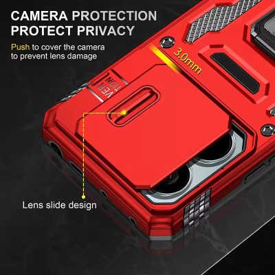 Ударостійкий чохол Camshield Army Ring для Xiaomi Redmi Note 13 Pro 4G / Poco M6 Pro 4G Червоний / Red Ударостійкий чохол Camshield Army Ring для Xiaomi Redmi Note 13 Pro 4G / Poco M6 Pro 4G Червоний / Red