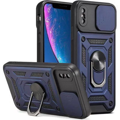 Ударостійкий чохол Camshield Serge Ring для Apple iPhone XS Max (6.5") Синій