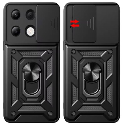 Ударостійкий чохол Camshield Serge Ring для Xiaomi Redmi Note 13 Pro 4G / Poco M6 Pro 4G Чорний Ударостійкий чохол Camshield Serge Ring для Xiaomi Redmi Note 13 Pro 4G / Poco M6 Pro 4G Чорний