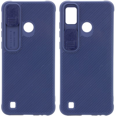 Чехол Camshield TPU со шторкой защищающей камеру для TECNO POP 4 Pro Синий