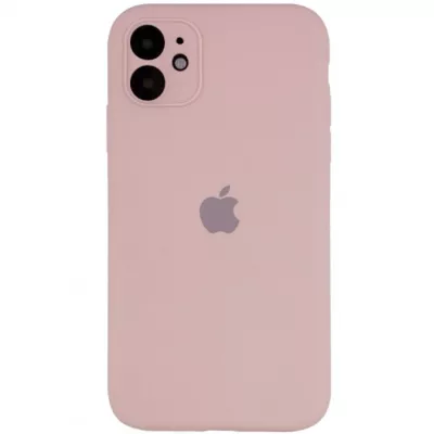 Чохол Silicone Case Full Camera Protective (AA) для Apple iPhone 12 (6.1") Рожевий / Chalk Pink