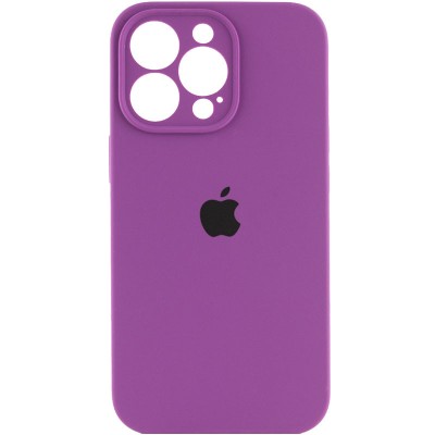 Чехол Silicone Case Full Camera Protective (AA) для Apple iPhone 14 Pro (6.1") Фиолетовый / Grape