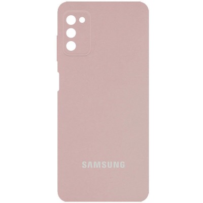 Чехол Silicone Cover Full Camera (AA) для Samsung Galaxy A03s Розовый / Pink Sand