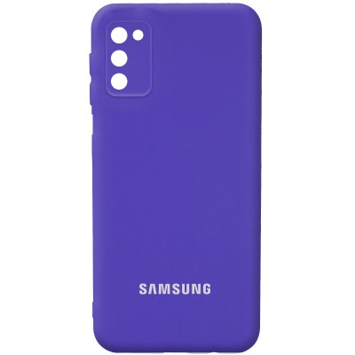 Чехол Silicone Cover Full Camera (AA) для Samsung Galaxy A03s Фиолетовый / Purple