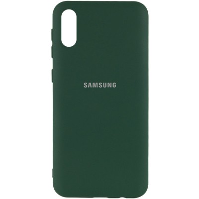 Чехол Silicone Cover My Color Full Protective (A) для Samsung Galaxy A02 Зеленый / Dark green