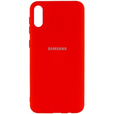 Чехол Silicone Cover My Color Full Protective (A) для Samsung Galaxy A02 Красный / Red