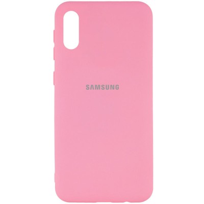 Чехол Silicone Cover My Color Full Protective (A) для Samsung Galaxy A02 Розовый / Pink
