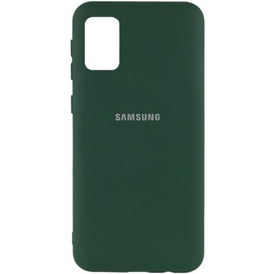 Чехол Silicone Cover My Color Full Protective (A) для Samsung Galaxy A02s Зеленый / Dark green