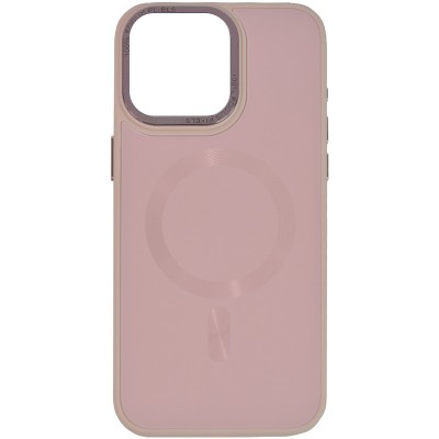 Чехол TPU+Glass Sapphire Midnight Open Camera with MagSafe для Apple iPhone 15 Pro Max (6.7") Розовый / Pink Sand