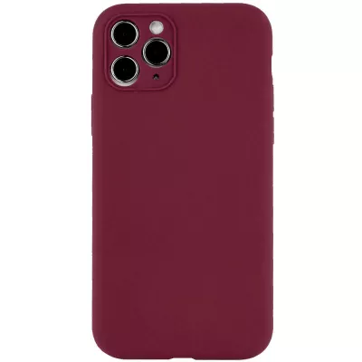 Чохол Silicone Case Full Camera Protective (AA) NO LOGO для Apple iPhone 12 Pro Max (6.7") Бордовий / Plum