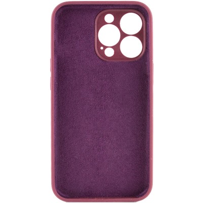 Чохол Silicone Case Full Camera Protective (AA) NO LOGO для Apple iPhone 14 Pro Max (6.7") Бордовий / Plum