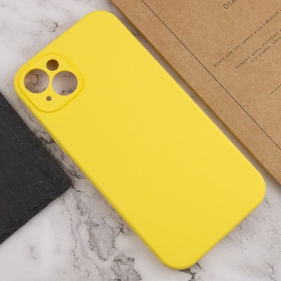 Чохол Silicone Case Full Camera Protective (AA) NO LOGO для Apple iPhone 15 (6.1") Жовтий / Yellow