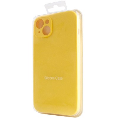 Чохол Silicone Case Full Camera Protective (AA) NO LOGO для Apple iPhone 15 (6.1") Жовтий / Yellow