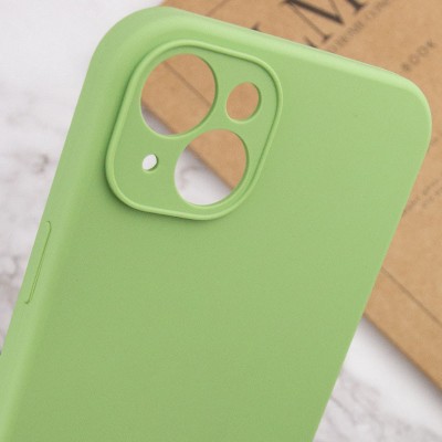 Чохол Silicone Case Full Camera Protective (AA) NO LOGO для Apple iPhone 15 (6.1") М'ятний / Mint