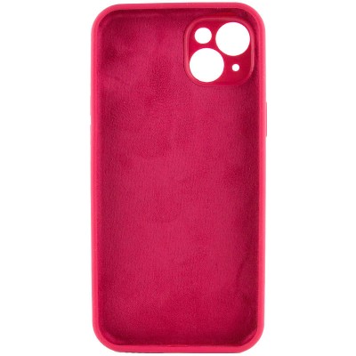 Чохол Silicone Case Full Camera Protective (AA) NO LOGO для Apple iPhone 15 (6.1") Червоний / Rose Red