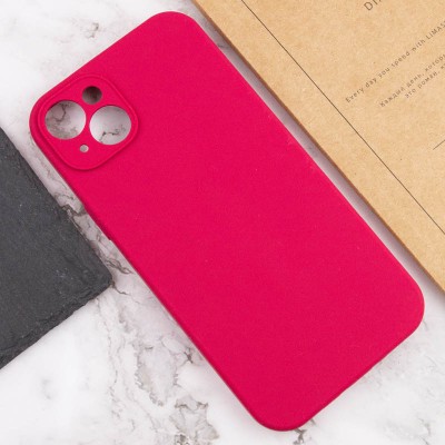 Чохол Silicone Case Full Camera Protective (AA) NO LOGO для Apple iPhone 15 (6.1") Червоний / Rose Red