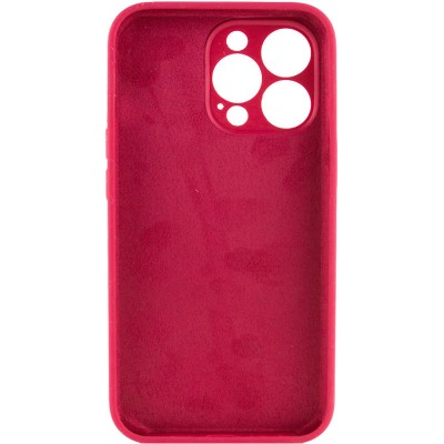 Чохол Silicone Case Full Camera Protective (AA) NO LOGO для Apple iPhone 15 Pro (6.1") Червоний / Rose Red