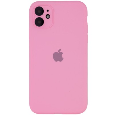 Чохол Silicone Case Full Camera Protective (AA) для Apple iPhone 12 (6.1") Рожевий / Light pink / PVH