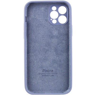 Чохол Silicone Case Full Camera Protective (AA) для Apple iPhone 12 Pro (6.1") Сірий / Lavender Gray / PVH