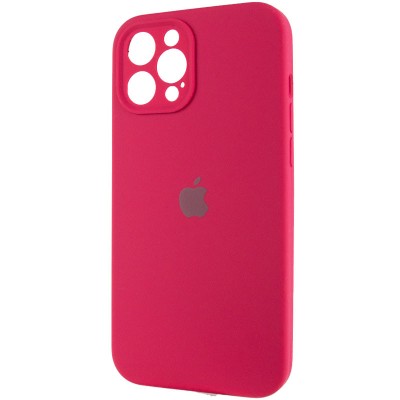 Чохол Silicone Case Full Camera Protective (AA) для Apple iPhone 12 Pro (6.1") Червоний / Rose Red / PVH