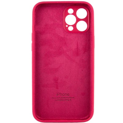 Чохол Silicone Case Full Camera Protective (AA) для Apple iPhone 12 Pro (6.1") Червоний / Rose Red / PVH