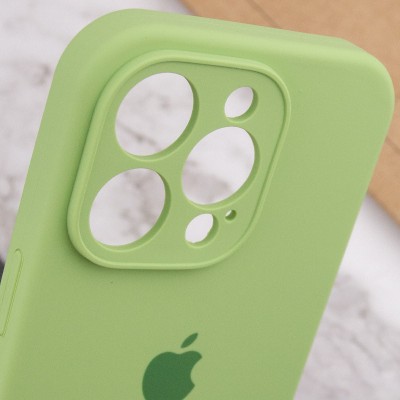 Чохол Silicone Case Full Camera Protective (AA) для Apple iPhone 13 Pro (6.1") М'ятний / Mint / PVH