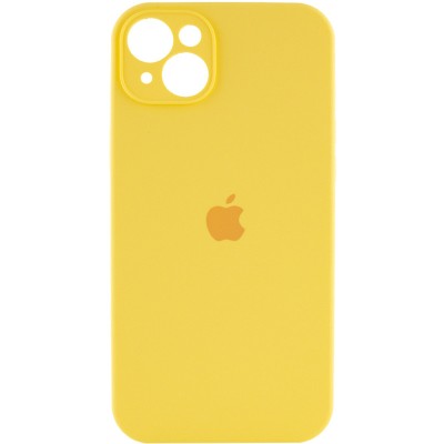 Чохол Silicone Case Full Camera Protective (AA) для Apple iPhone 14 (6.1") Жовтий / Yellow / PVH
