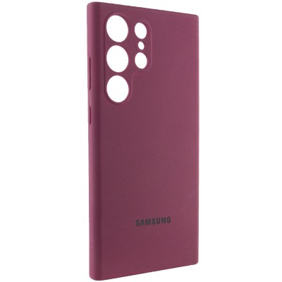 Чохол Silicone Cover Lakshmi Full Camera (AAA) with Logo для Samsung Galaxy S24 Ultra Бордовий / Plum