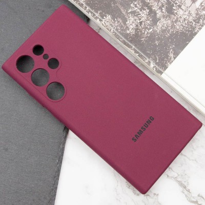 Чохол Silicone Cover Lakshmi Full Camera (AAA) with Logo для Samsung Galaxy S24 Ultra Бордовий / Plum